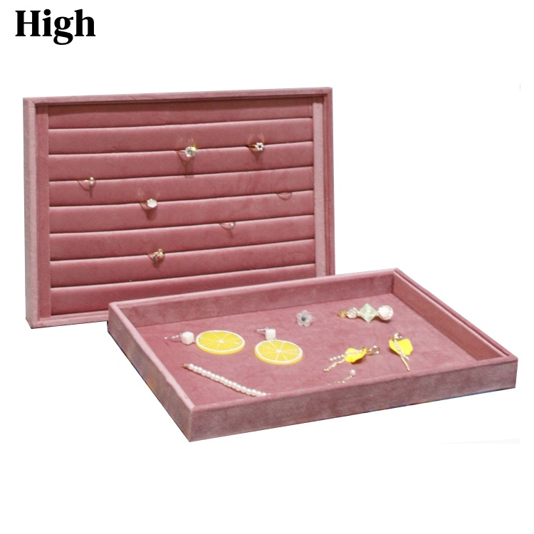 Jewelry And Watches Stores - Pink Velvet Jewelry Display Tray, Large