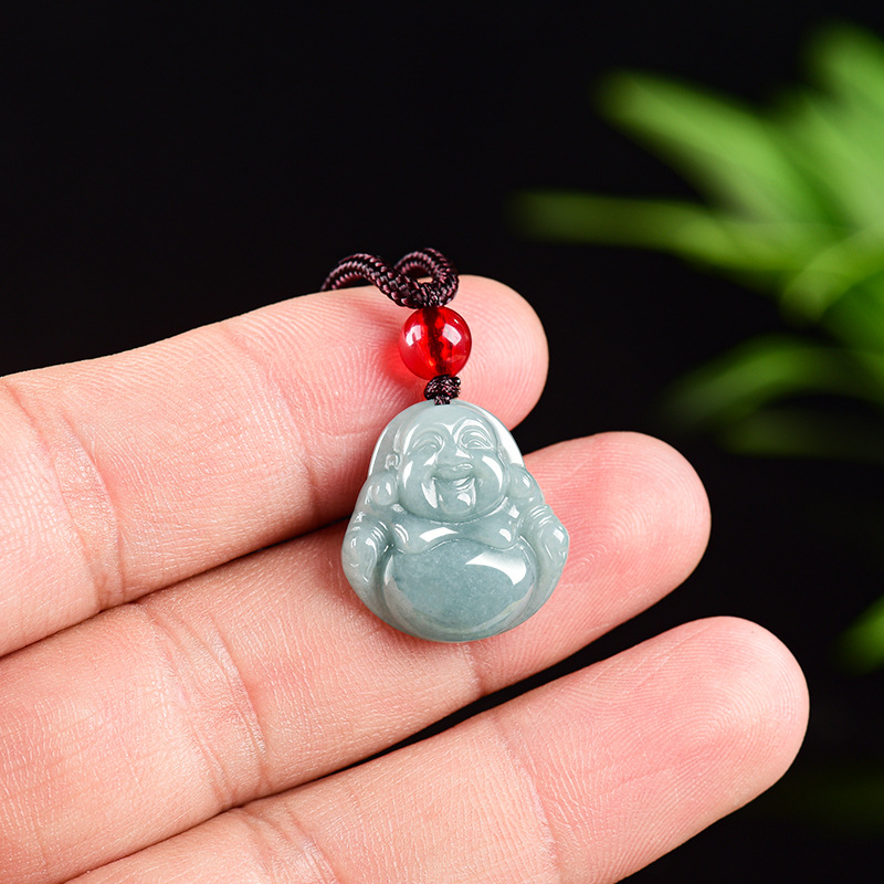 The Jewelry & Watches - Myanmar Jadeite Guanyin Buddha Pendant Necklace