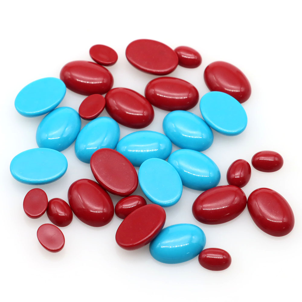 Turquoise Stone Ring - 10pcs/lot Turquoise Natural Stone Oval Cabochon