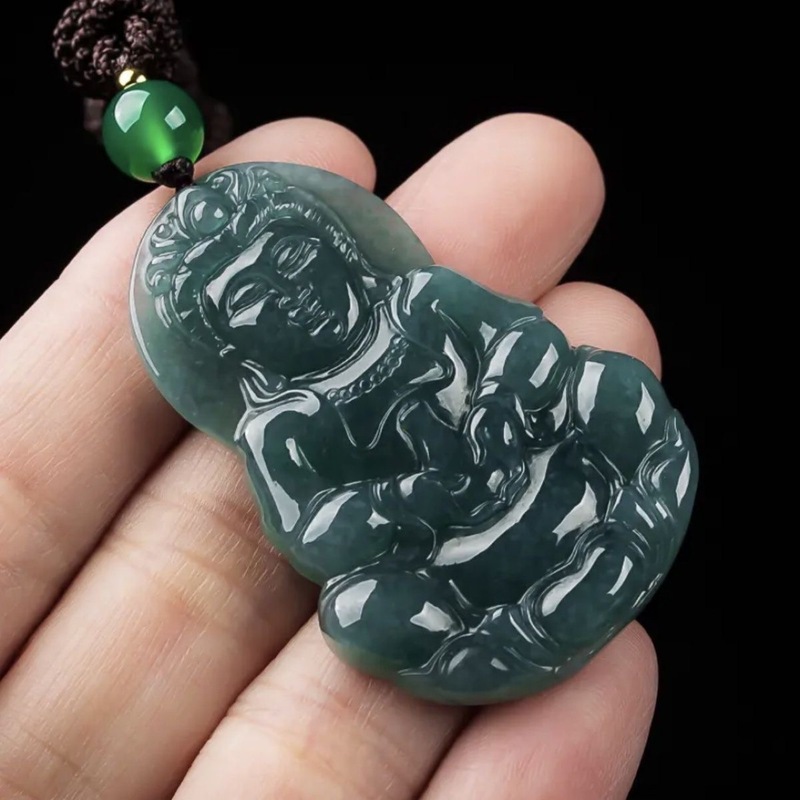 The Jewelry & Watches - Genuine A-grade Guanyin Buddha , blue