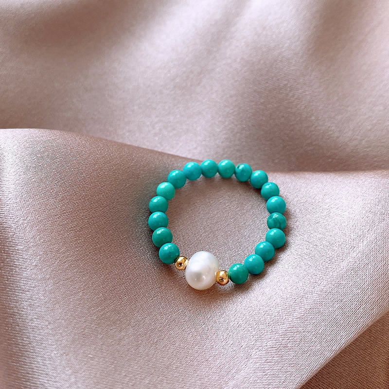 Turquoise Stone Ring - New Arrival Trendy Natural Freshwater Pearl