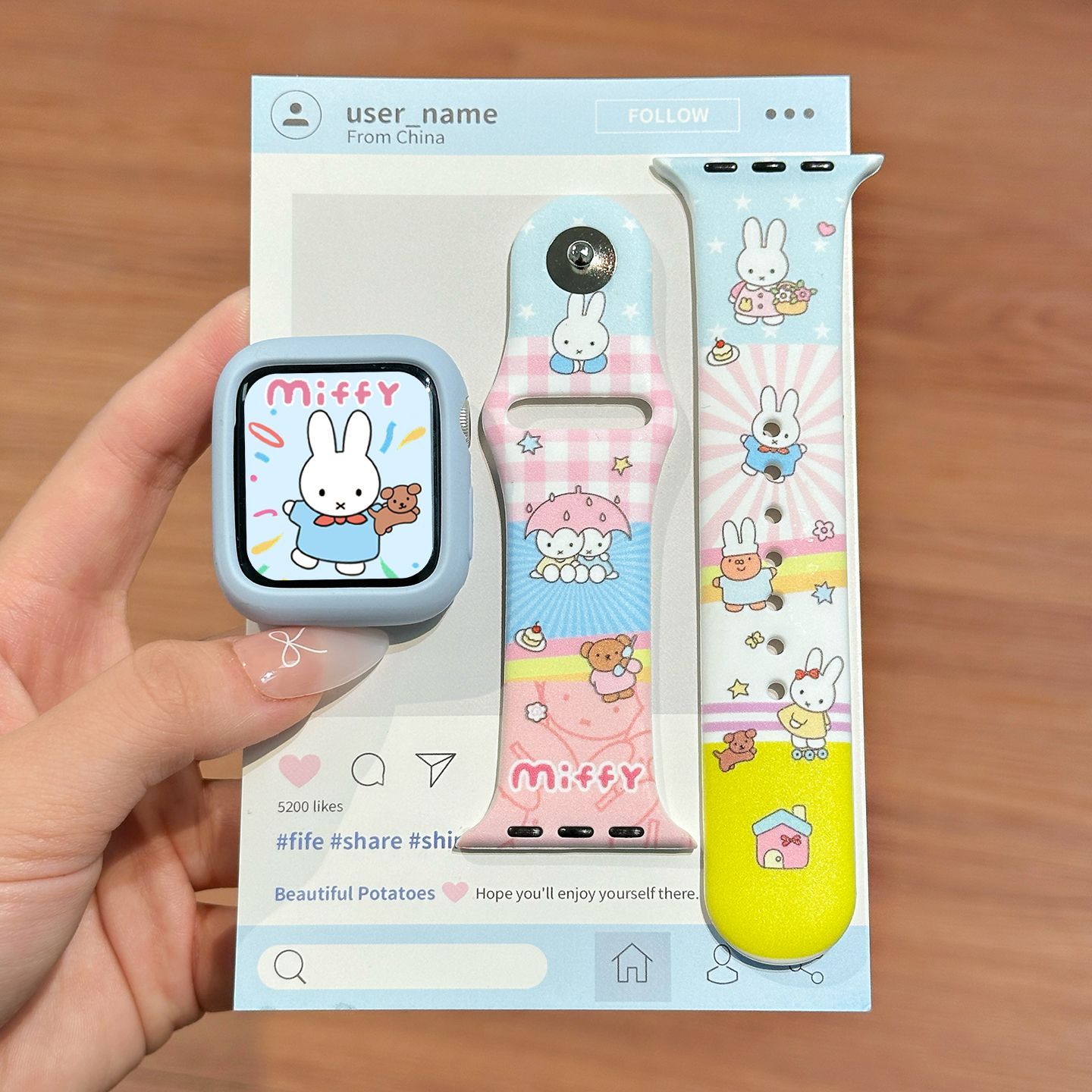 Watch Strap Replacement - Dopamine Color Miffy Silicone Watch Band
