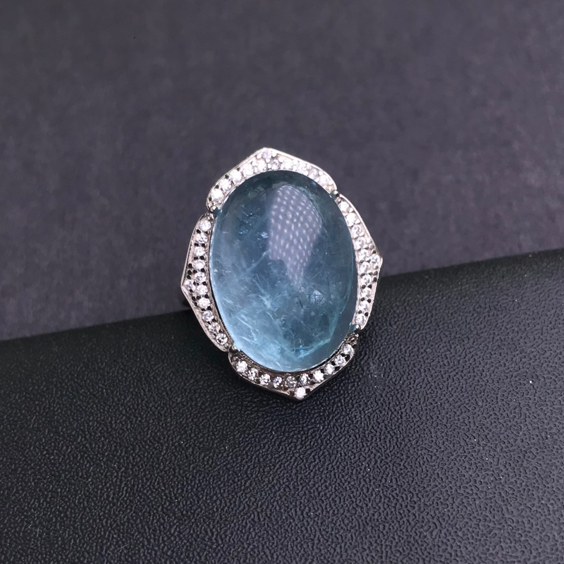 CSJ Big Stone Natural Aquamari - đánh giá và giá Turquoise Stone Ring